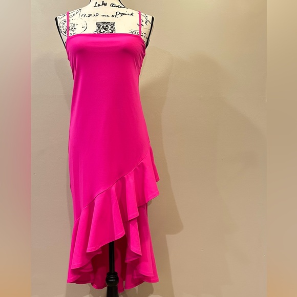 Susana Monaco Ruffle Asymmetrical Midi Dress - Picture 5 of 11